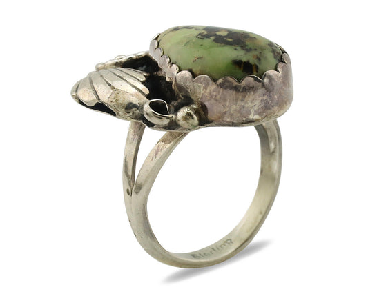 Navajo Ring .925 Silver Natural Turquoise Handmade Native American Artist C.80s