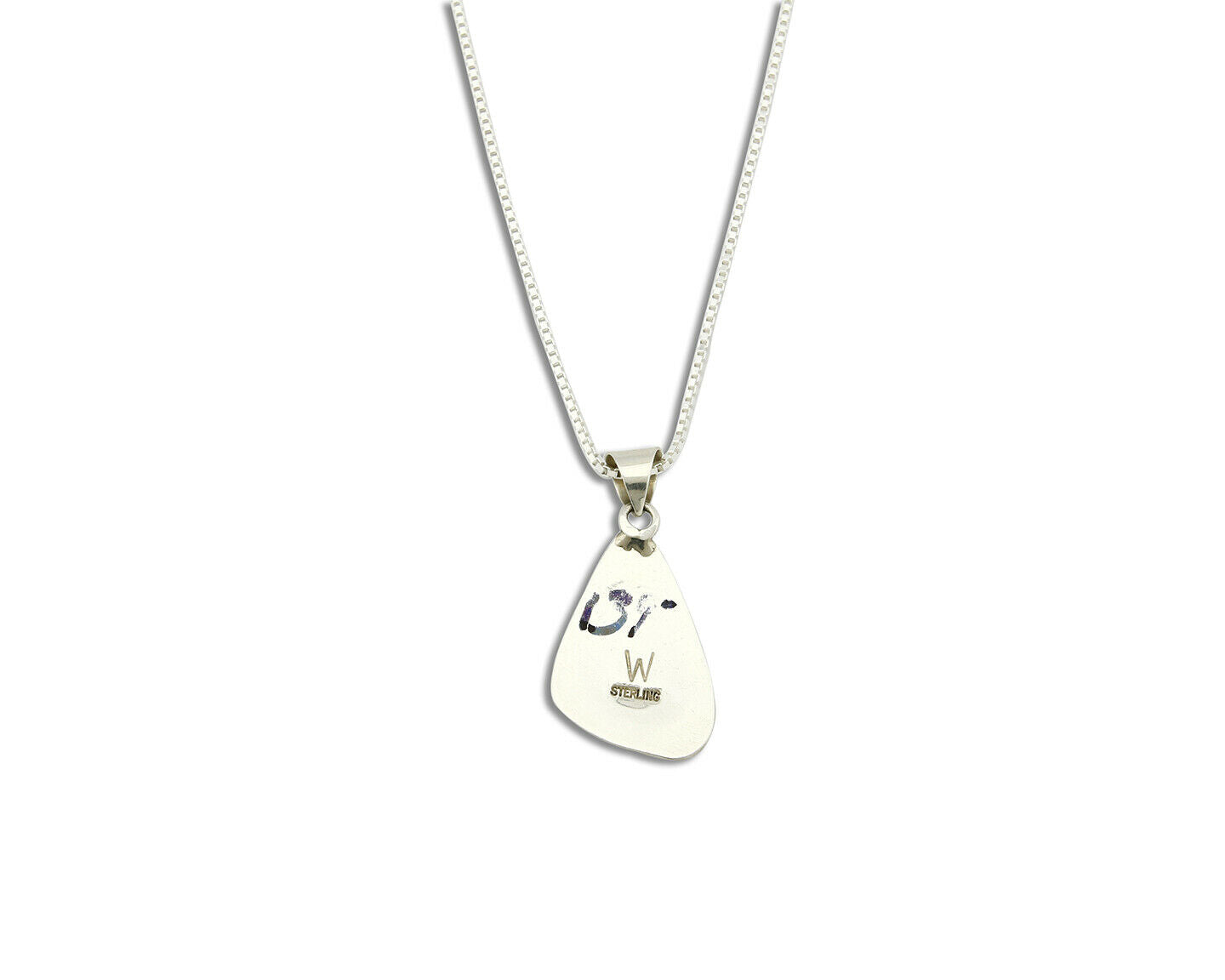 Women's Inlaid Necklace 925 Silver Natural Gemstone Pendant Signed Wayne Etsitty