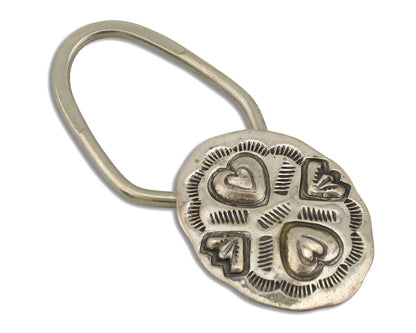 Navajo Key Chain .925 Silver Hand Stamped Native American Artist C.80s