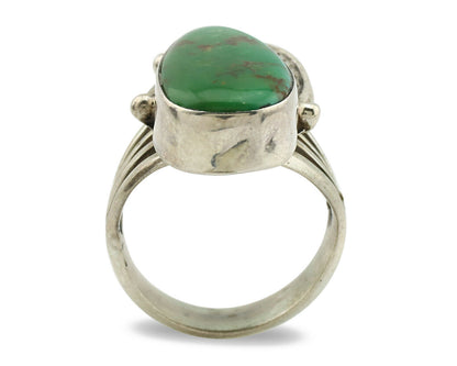 Navajo Ring .925 Silver Kingman Turquoise Native American Artist C.1980's