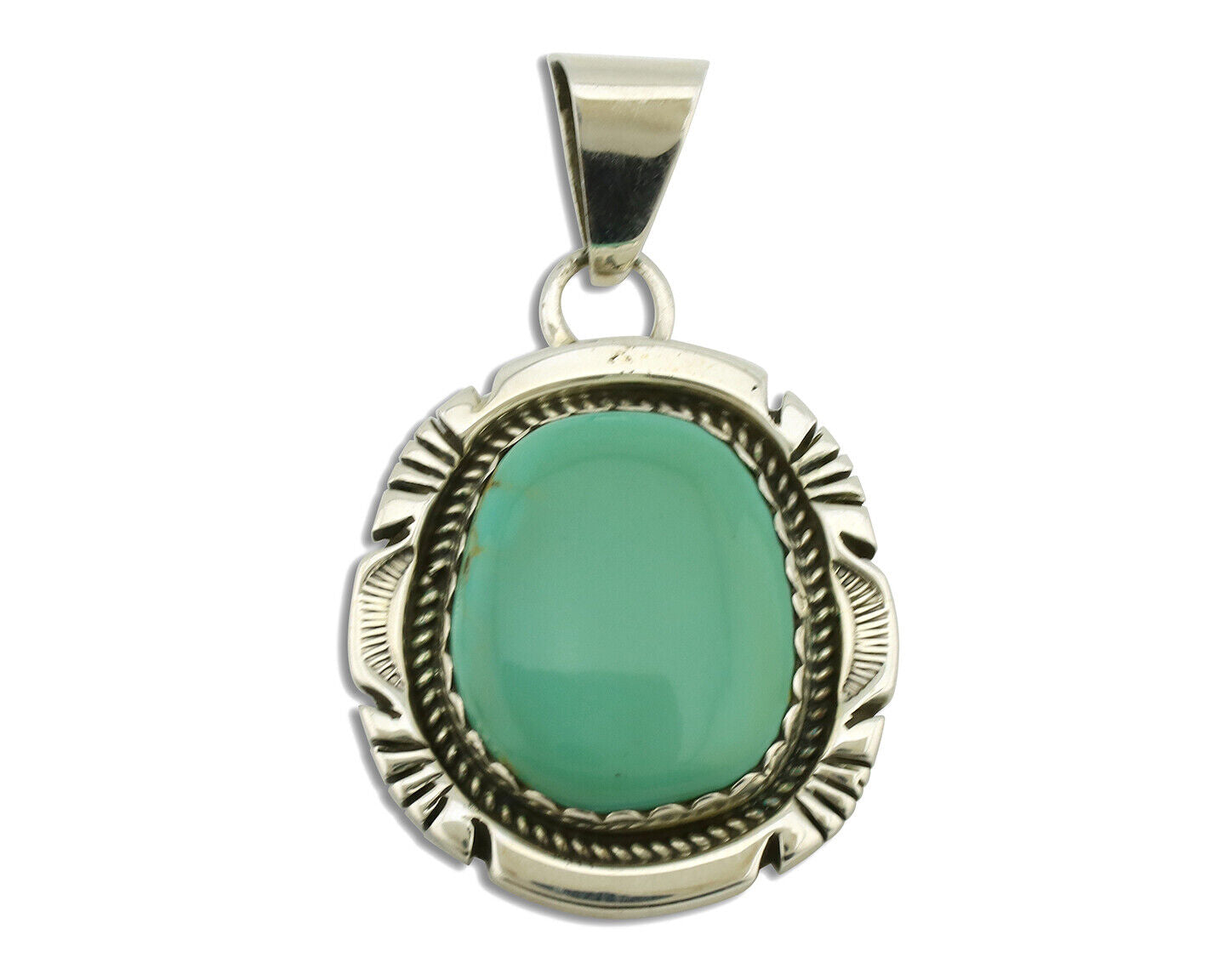 Navajo Necklace .925 Silver Arizona Turquoise Signed Jon McCray C.1980's