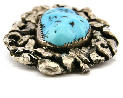 Navajo Pendant .925 Silver Kingman Turquoise Native American C.80's