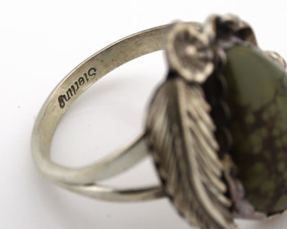 Navajo Ring .925 Silver Damele Turquoise Native American Artist C.1980's