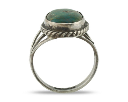 Navajo Handmade Ring .925 Silver Arizona Turquoise Native Artist C.80's