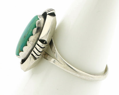 Navajo Ring .925 Silver Kingman Turquoise Handmade Native American Artist C.80's