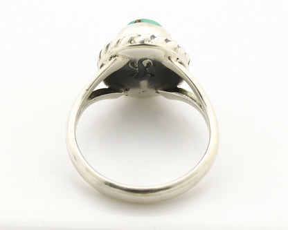 Navajo Ring .925 Silver Kingman Turquoise Artist Signed Gecko C.90's