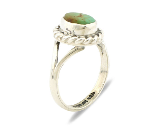 Navajo Ring .925 Silver Kingman Turquoise Artist Signed Gecko C.90's