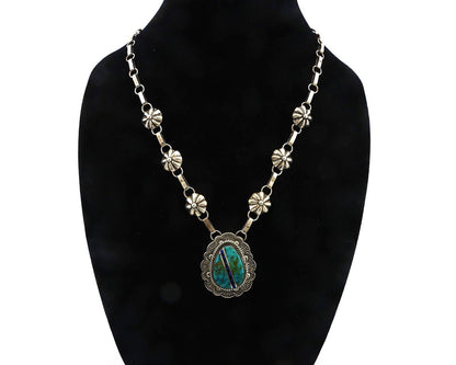 Navajo Necklace 925 Silver Turquoise, Onyx, Lapis Artist Signed M Begay C.80's