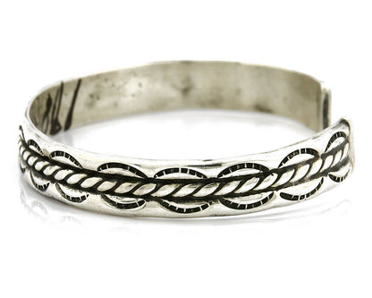 Women's Navajo Bracelet .925 Silver Handmade Cuff Signed Montoya C.1980's