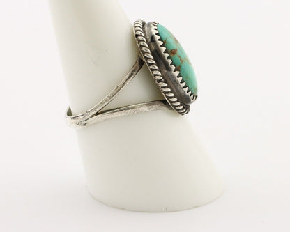 Navajo Handmade Ring 925 Silver Kingman Turquoise Artist Signed MC C.80's