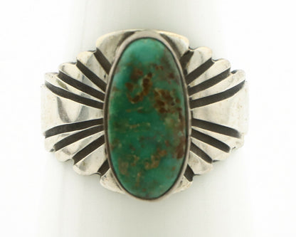 Navajo Ring .925 Silver Blue Green Arizona Turquoise Artist Signed Apache C.80's