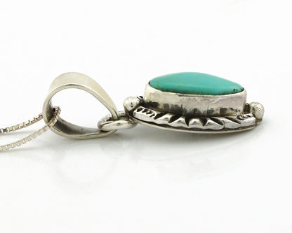Navajo Necklace 925 Silver Kingman Turquoise Artist Signed Gecko C.80's