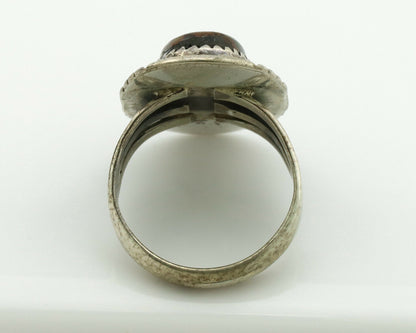 Navajo Ring .925 Silver Nevada Turquoise Native American Artist C.1980's