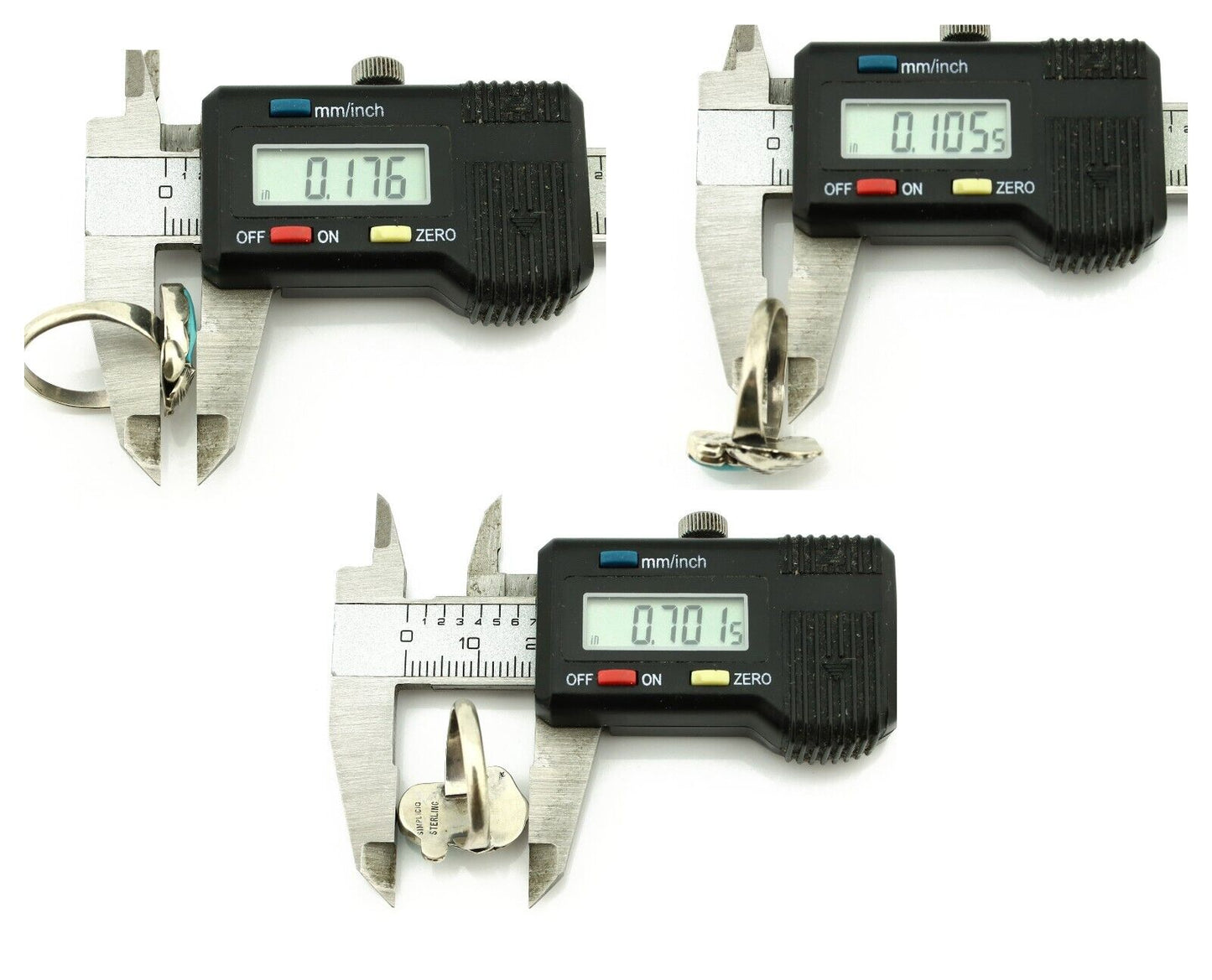 Zuni Ring 925 Silver Natural Blue Gem Turquoise Artist Signed Simplicio C.80's