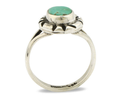 Navajo Ring .925 Silver Kingman Turquoise Artist Signed Gecko C.90's