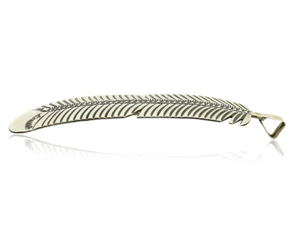 Navajo Hair Clip Barrette 925 Silver Hand Stamped Native Artist Signed BD C.80's