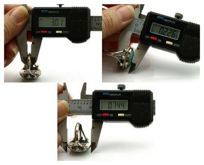 Navajo Ring .925 Silver Kingman Turquoise Artist Signed MC C.1980's