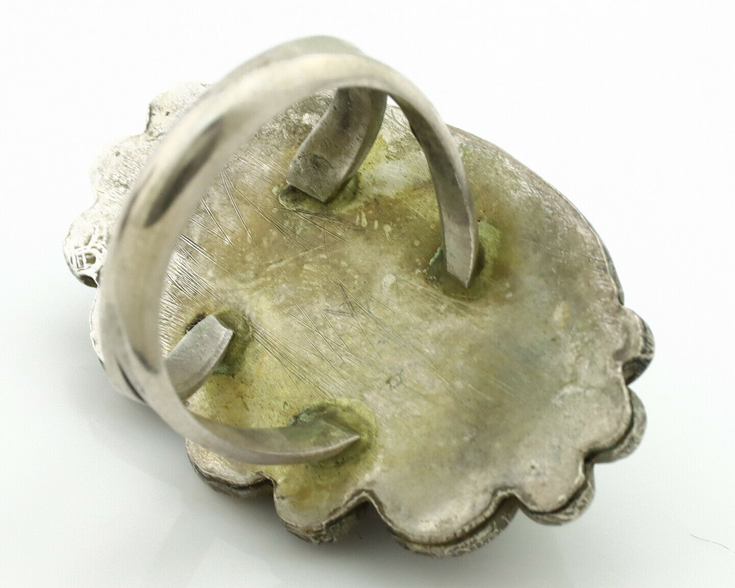 Navajo Ring .925 Silver Royston Turquoise Native American Artist C.1980's