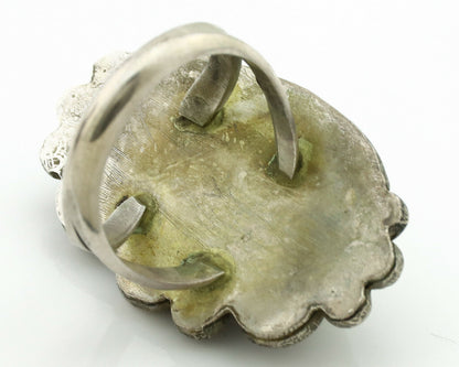 Navajo Ring .925 Silver Royston Turquoise Native American Artist C.1980's