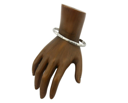 Navajo Bracelet .925 Silver Hand Stamped Arrow Head Artist Montoya C.80's