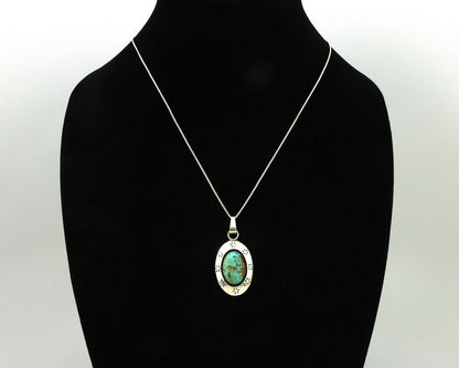 Navajo Pendant .925 Silver Kingman Turquoise Native American C.80's