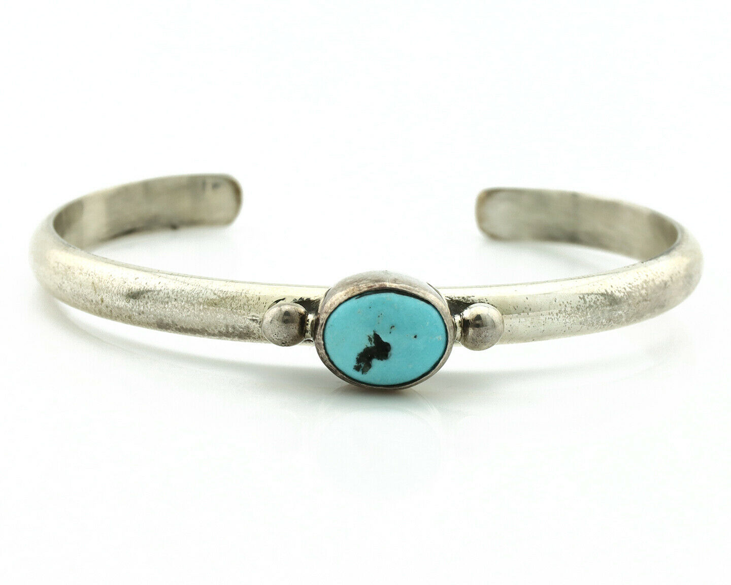 Navajo Bracelet .925 Silver Blue Turquoise Native American Artist C.80's