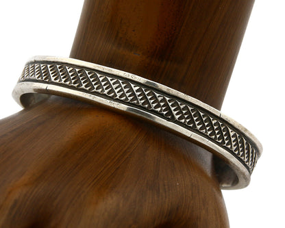 Navajo Bracelet SOLID .925 Silver Handmade Cuff Artist Douglas Etsitty C.80's