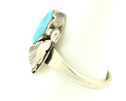 Zuni Ring 925 Silver Natural Blue Turquoise Artist Signed Simplicio C.80's
