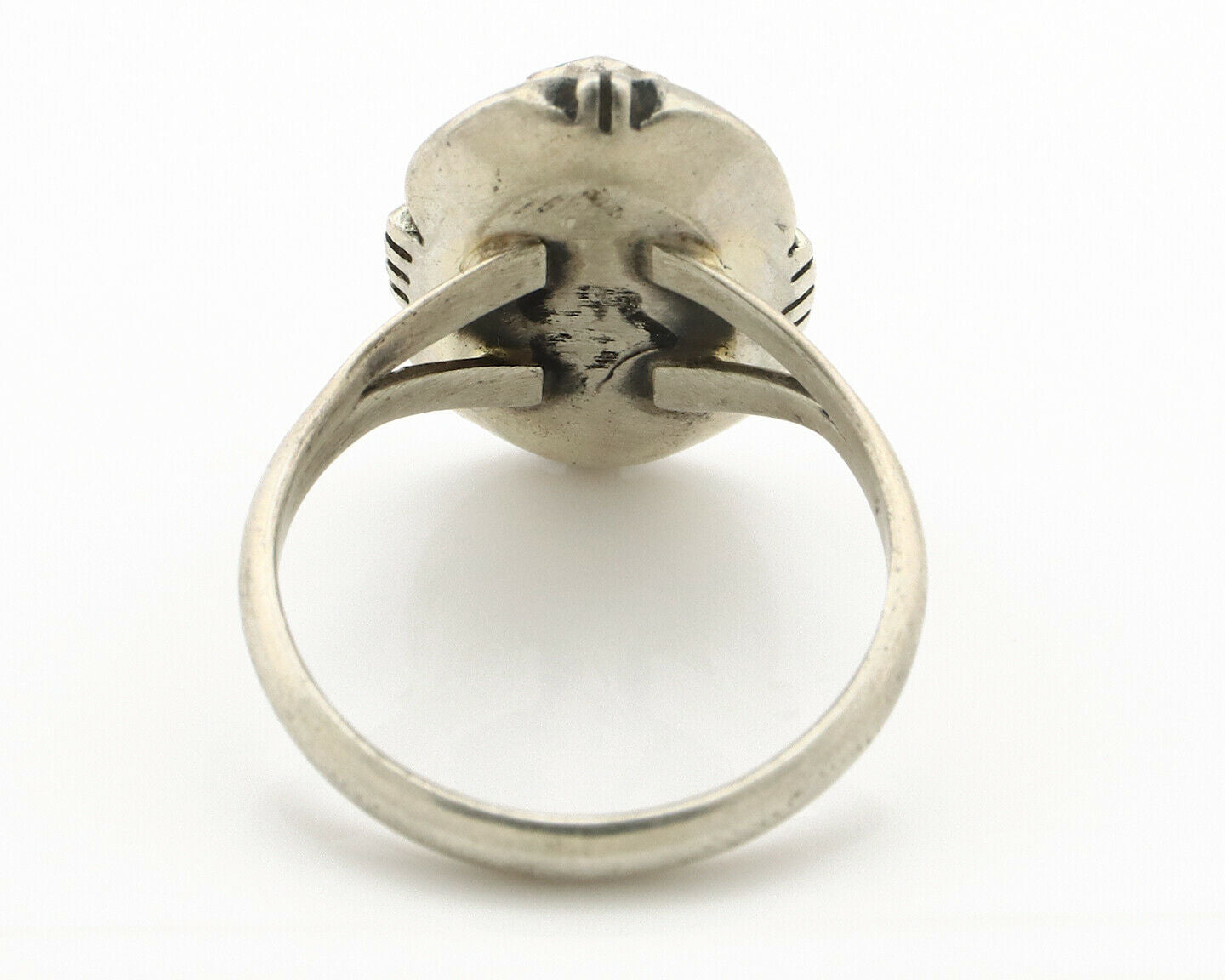 Navajo Ring .925 Silver Kingman Turquoise Handmade Native American Artist C.80's