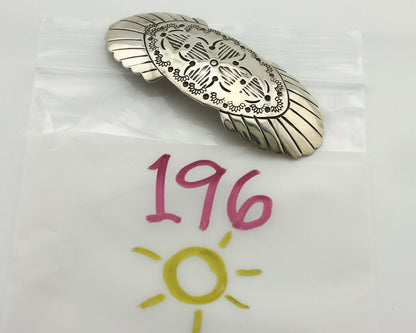 Navajo Hair Clip Barrette .925 Silver Hand Stamped Artist Signed C Montoya C80s