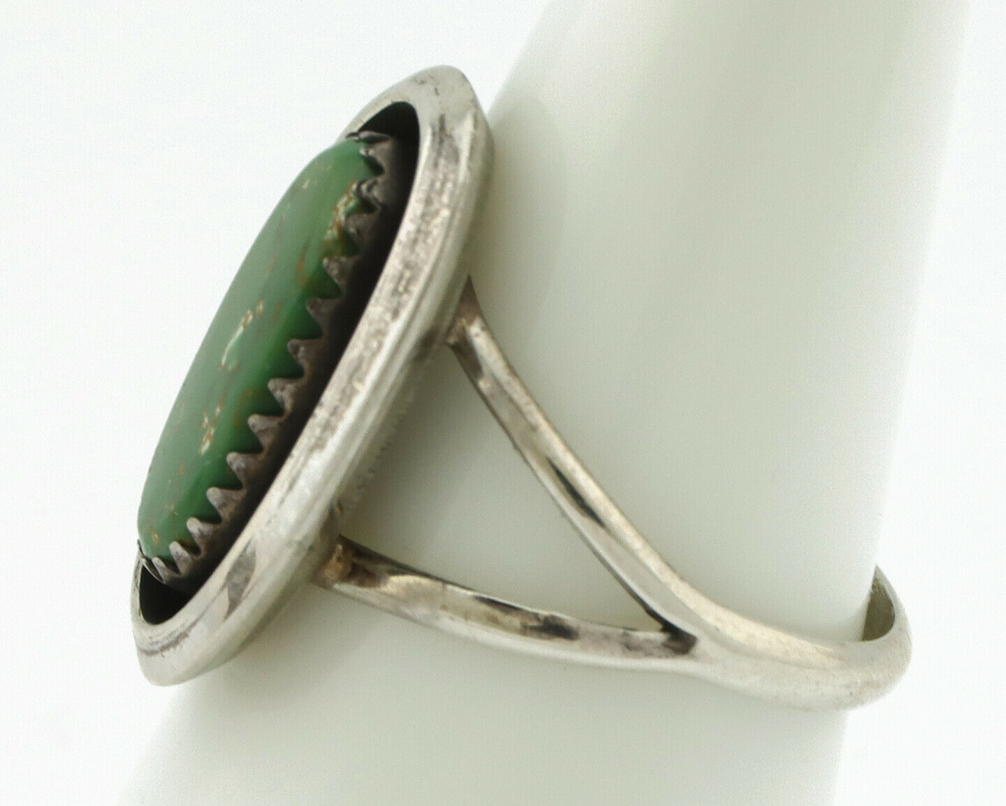 Navajo Ring .925 Silver Green Turquoise Native American Artist Handmade C.80's