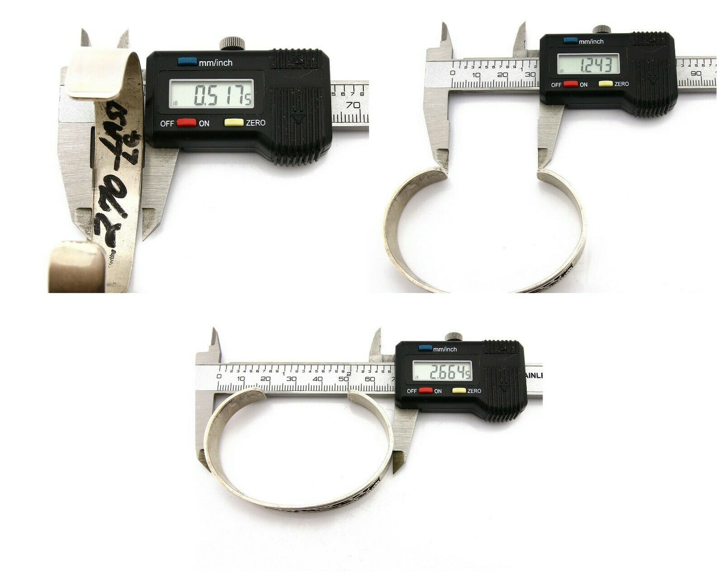 Navajo Bracelet .925 Silver Hand Stamped Overlay Signed HY C.80's