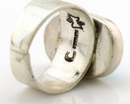 Navajo Ring .925 Silver Blue Turquoise Artist Signed C Montoya C.80's