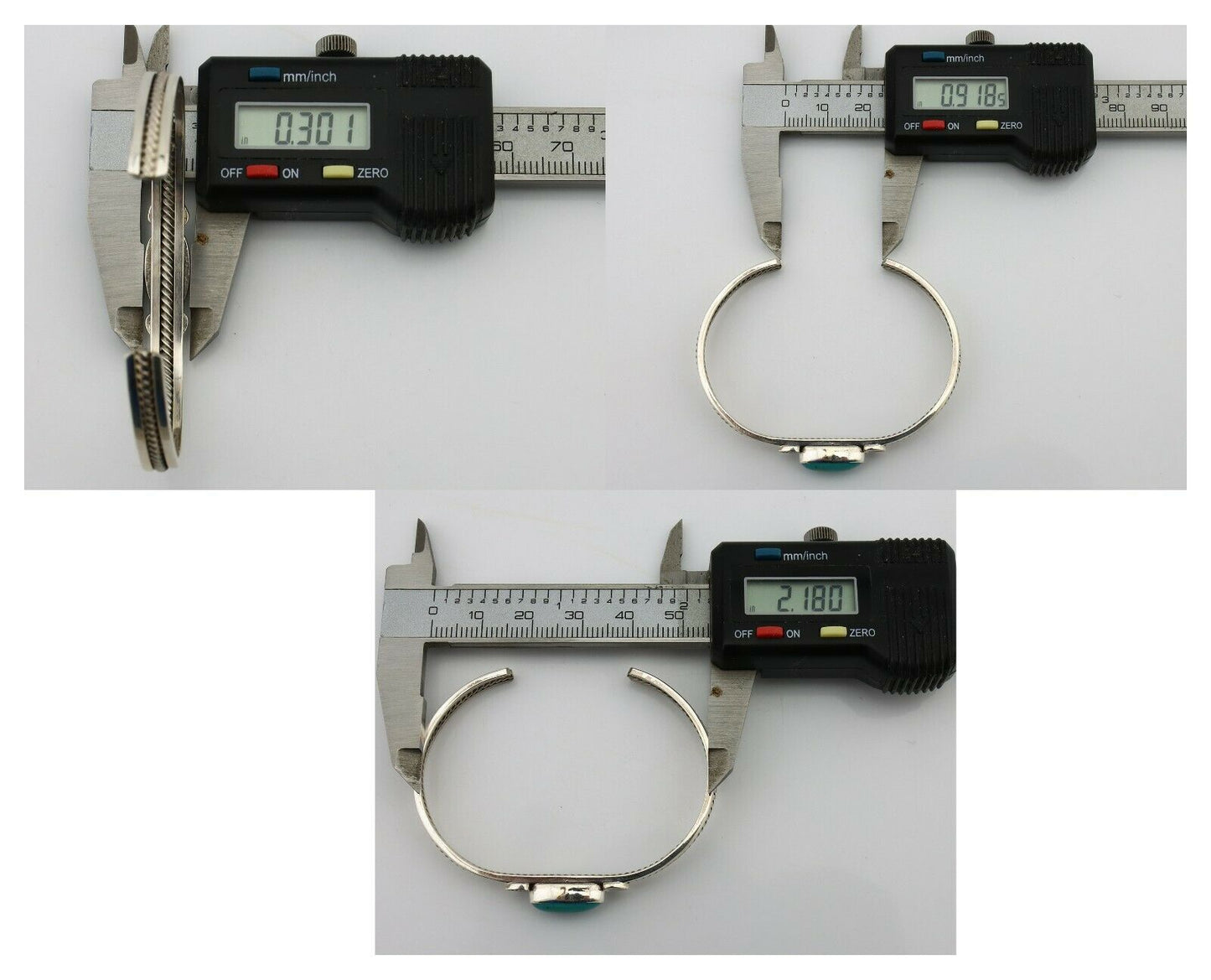 Women's Navajo .925 Silver Blue Turquoise Artist Inca MFG Circa 1990's