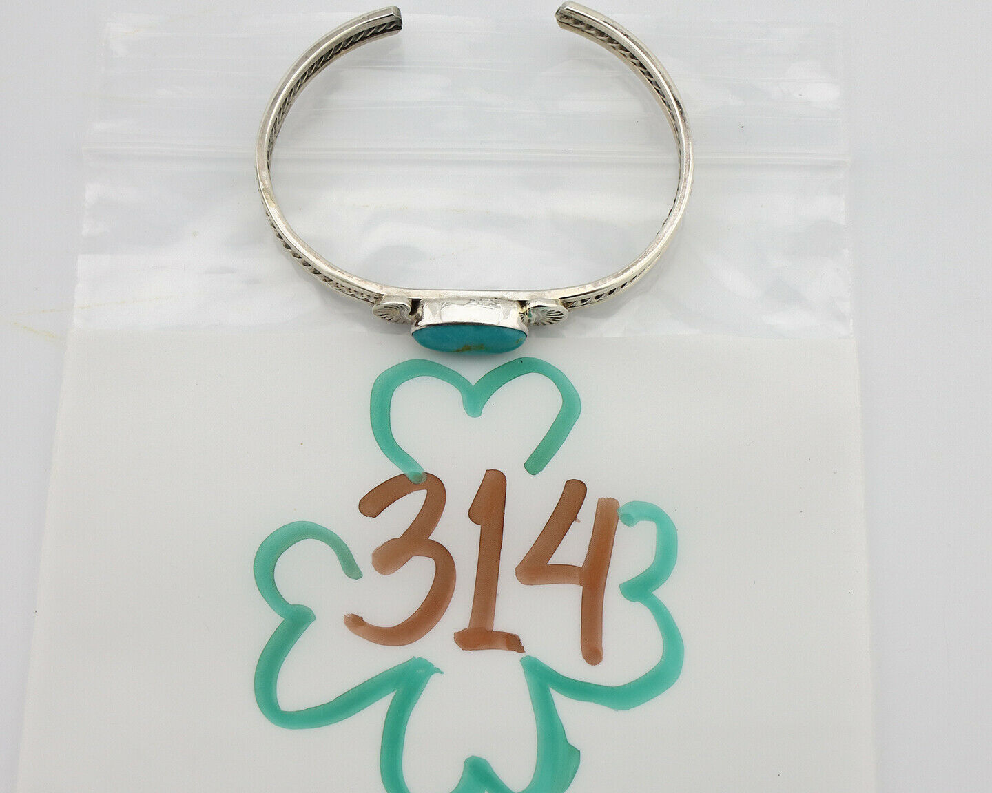 Women's Navajo .925 Silver Kingman Turquoise Artist Inca MFG Circa 1990's