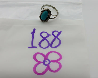 Navajo Ring .925 Silver Nevada Turquoise Native American Artist C.1980's