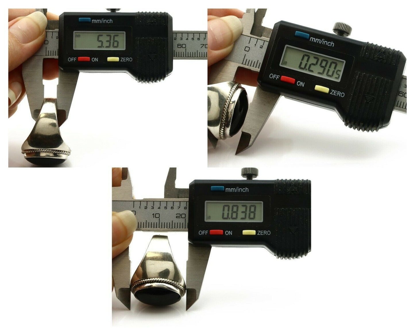 Navajo Ring .925 Silver Handmade Black Onyx Native American Artist C.80's