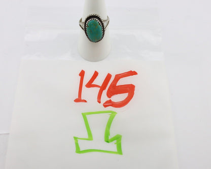 Navajo Handmade Ring 925 Silver Kingman Turquoise Artist Signed MC C.80's