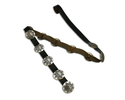 Women's Navajo Concho Belt Hand Stamped .925 Silver C.80's