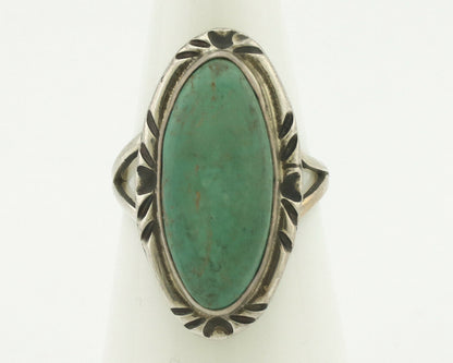 Navajo Ring .925 Silver Natural Turquoise Artist Signed Native American C.80's