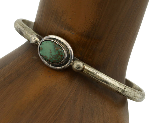 Navajo Bracelet .925 Silver Royston Turquoise Native American Artist C.90's