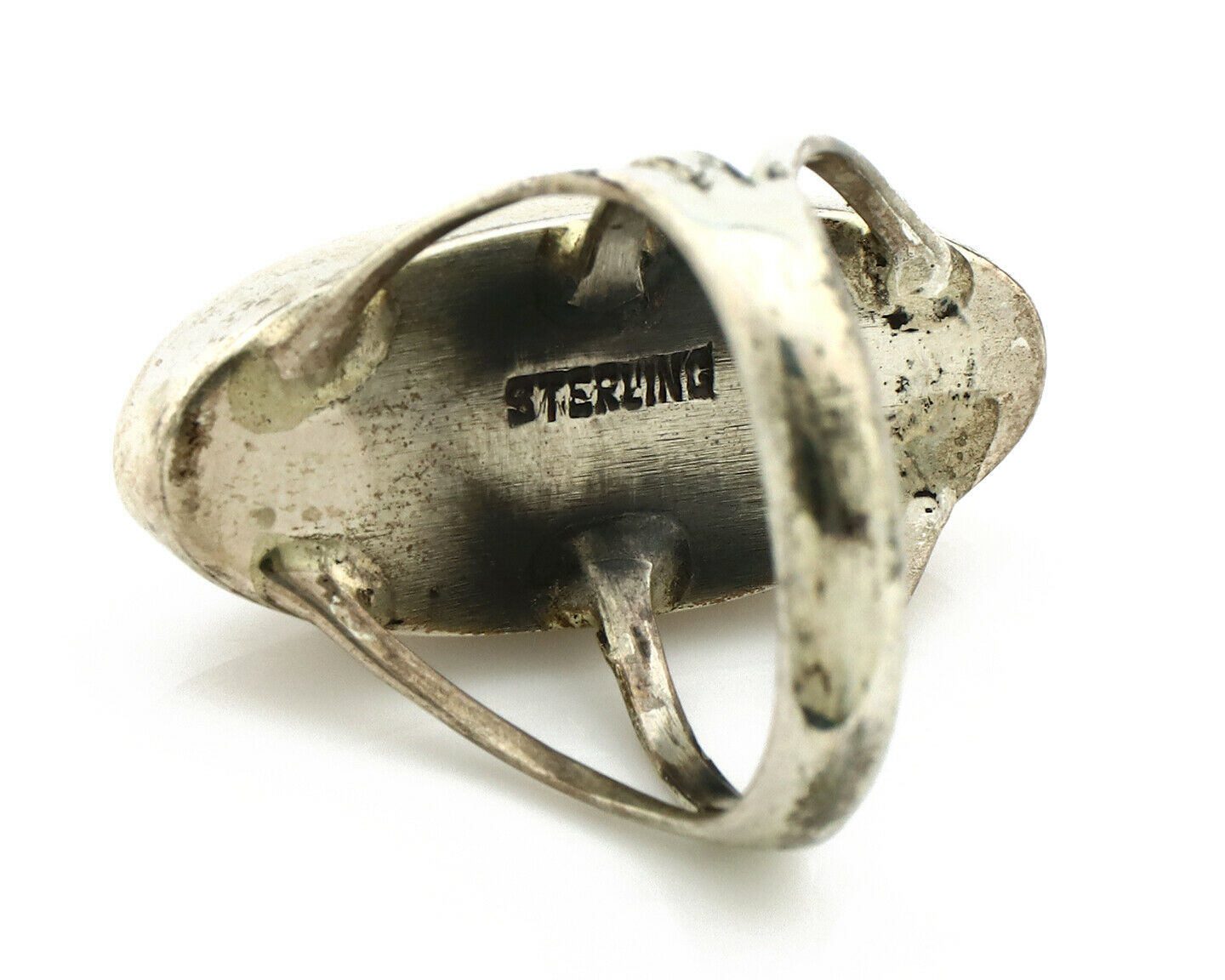 Navajo Ring .925 Silver Nevada Turquoise Native American Artist C.80's