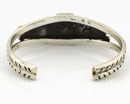 Navajo Bracelet .925 Silver Blue Green Turquoise Artist Signed RC C.80's