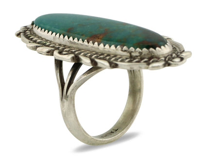Navajo Ring .925 Silver Arizona Turquoise Artist Signed Talhat C.80's
