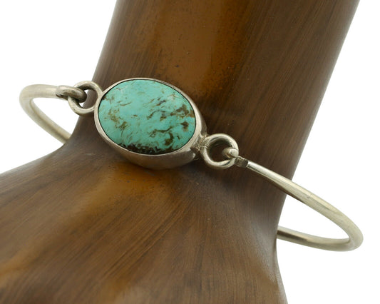 Navajo Bracelet .925 Silver Blue Arizona Turquoise Native American Artist C.90's
