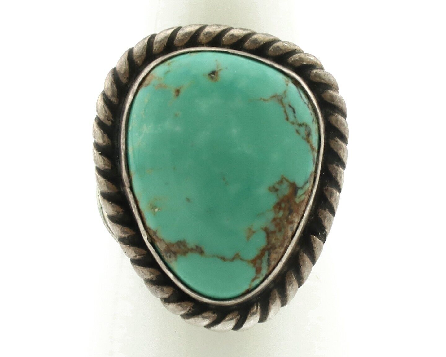 Navajo Ring .925 Silver Natural Blue Turquoise Native American Artist C.80's