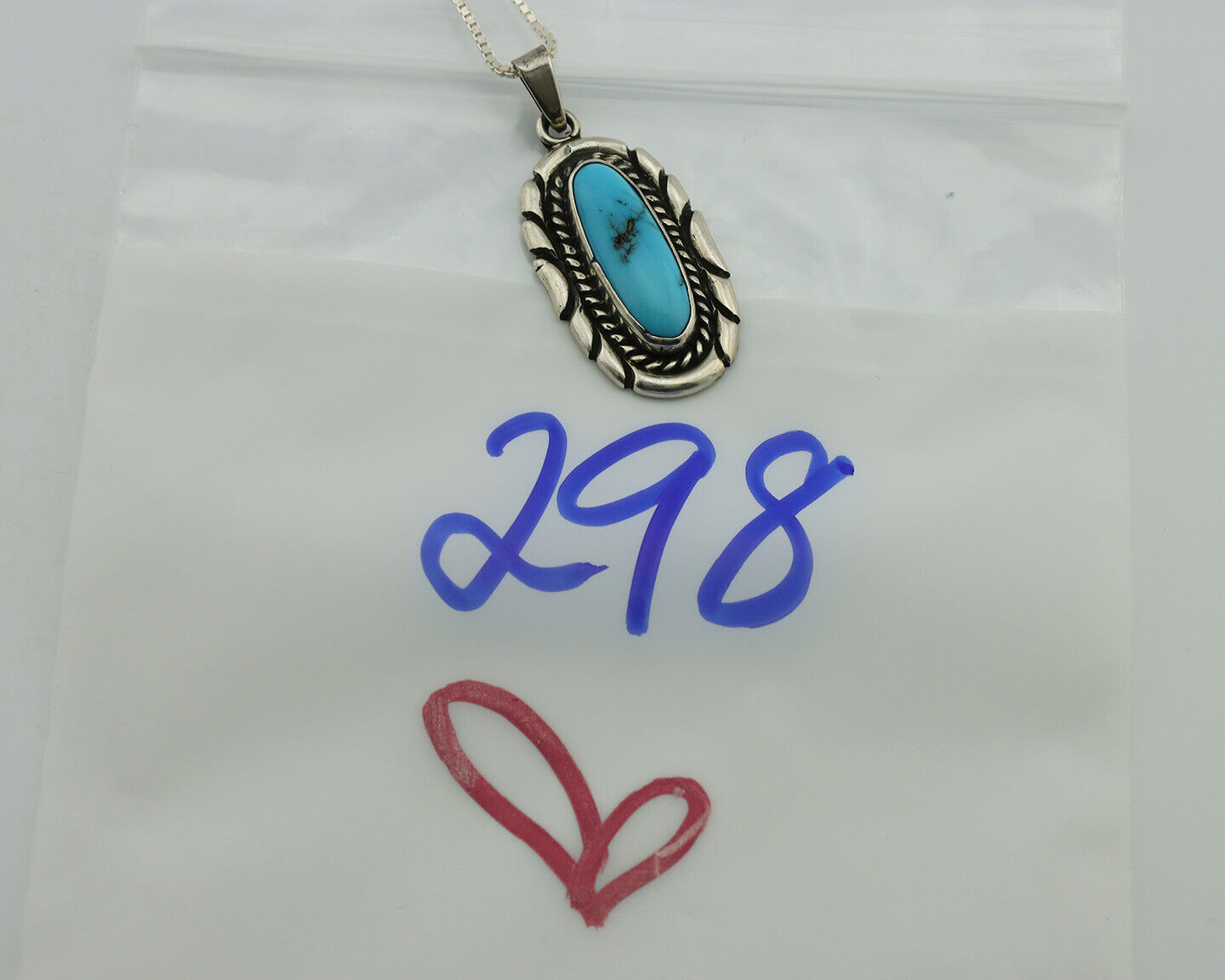 Navajo Necklace 925 Silver Sleeping Beauty Turquoise Signed M Montoya C.80's