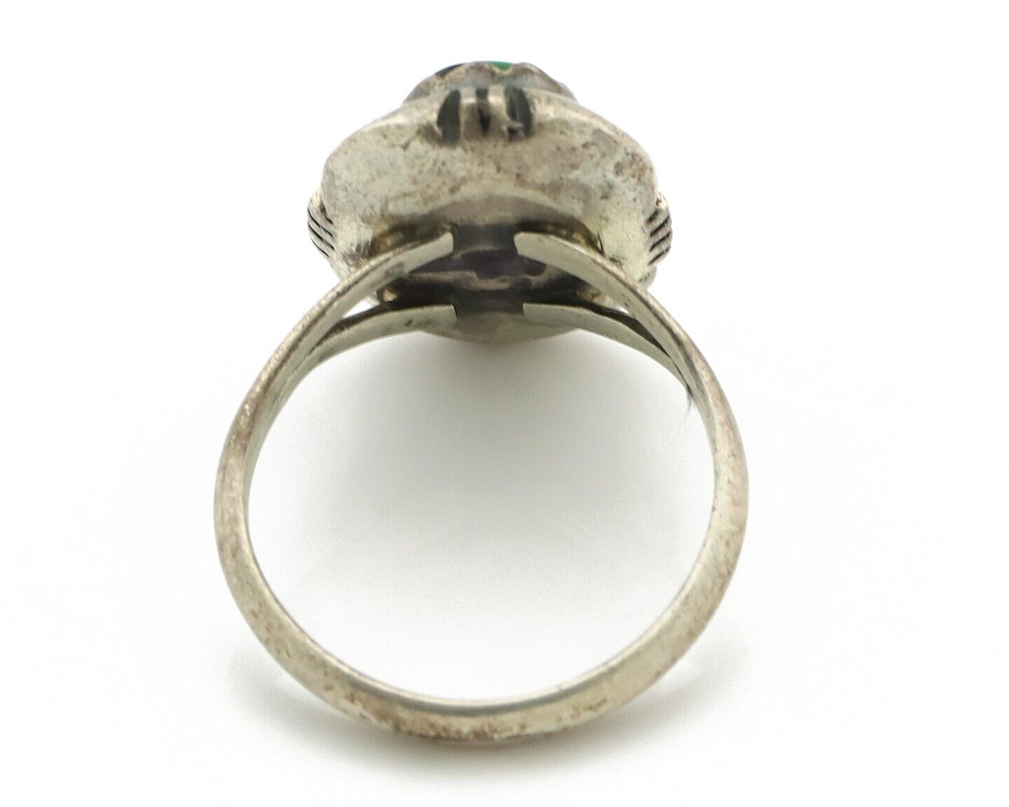 Navajo Ring 925 Silver Natural Aqua Turquoise Native American Artist C.80's