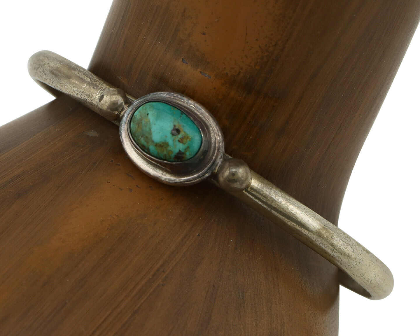 Navajo Bracelet .925 Silver Bisbee Turquoise Native American Artist C.90's