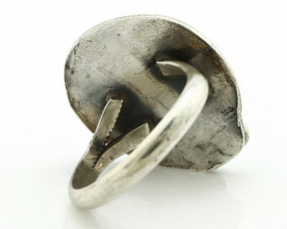 Navajo Ring .925 Silver Blue Turquoise Native American Artist C.80's